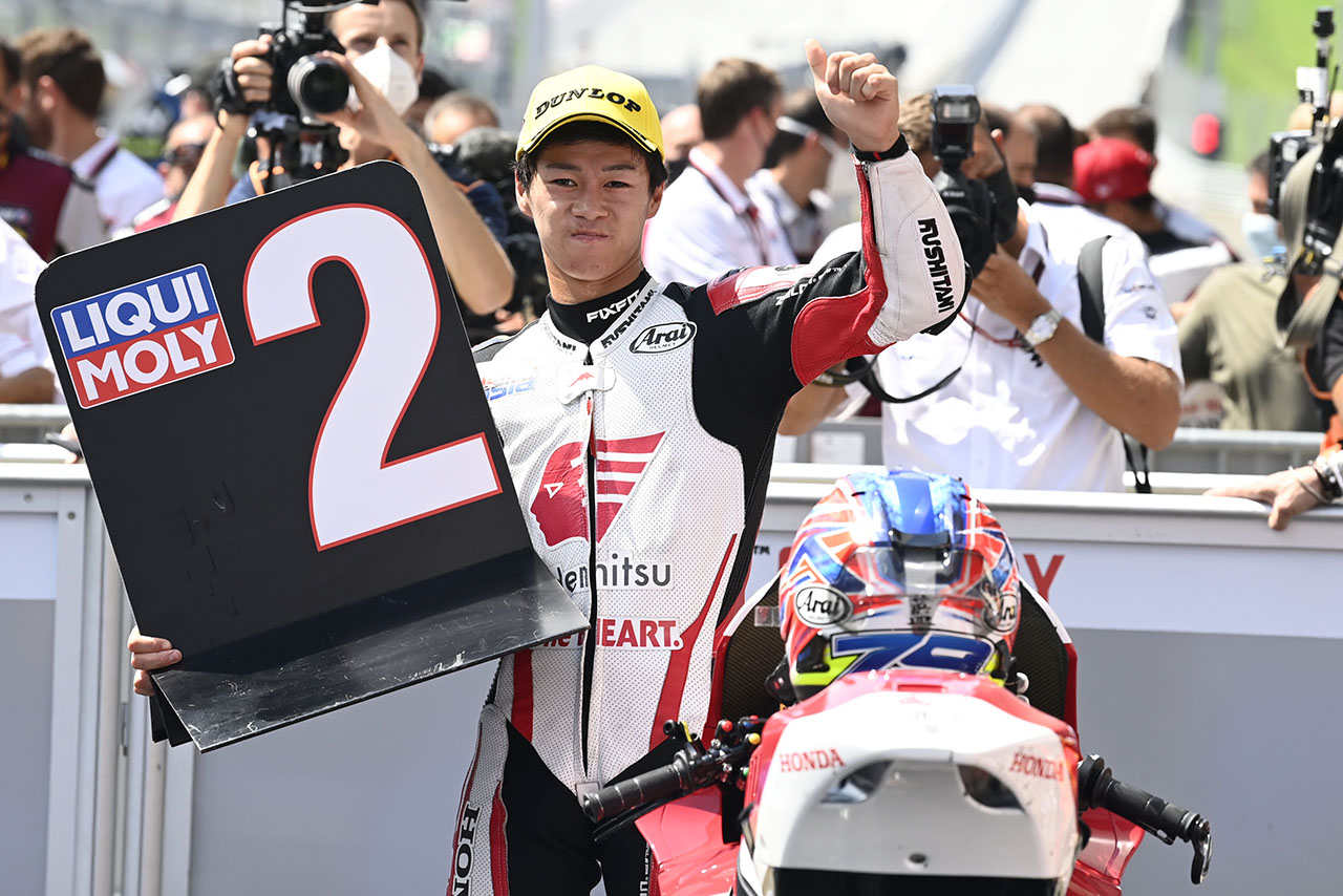 MotoGP™第11戦オーストリアGP／小椋藍選手、2位を獲得。昇格1年目のMoto2™クラスで初の表彰台に立つ