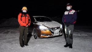 極寒の蔵王で雪道運転について学びます！全身クシタニ装備で防寒対策はばっちり。