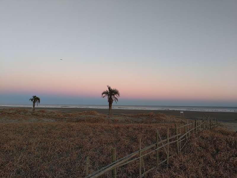 九十九里浜の夕焼け