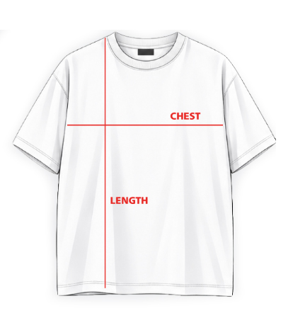 Tシャツの採寸箇所（胸囲・着丈）